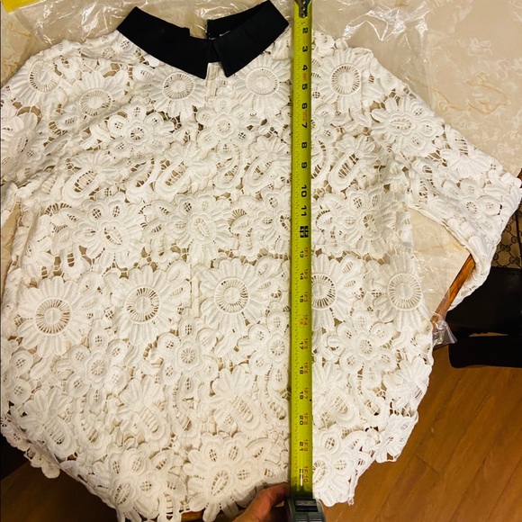 🤩NEW- SELF PORTRAIT white zip back w/black color. - Picture 12 of 13